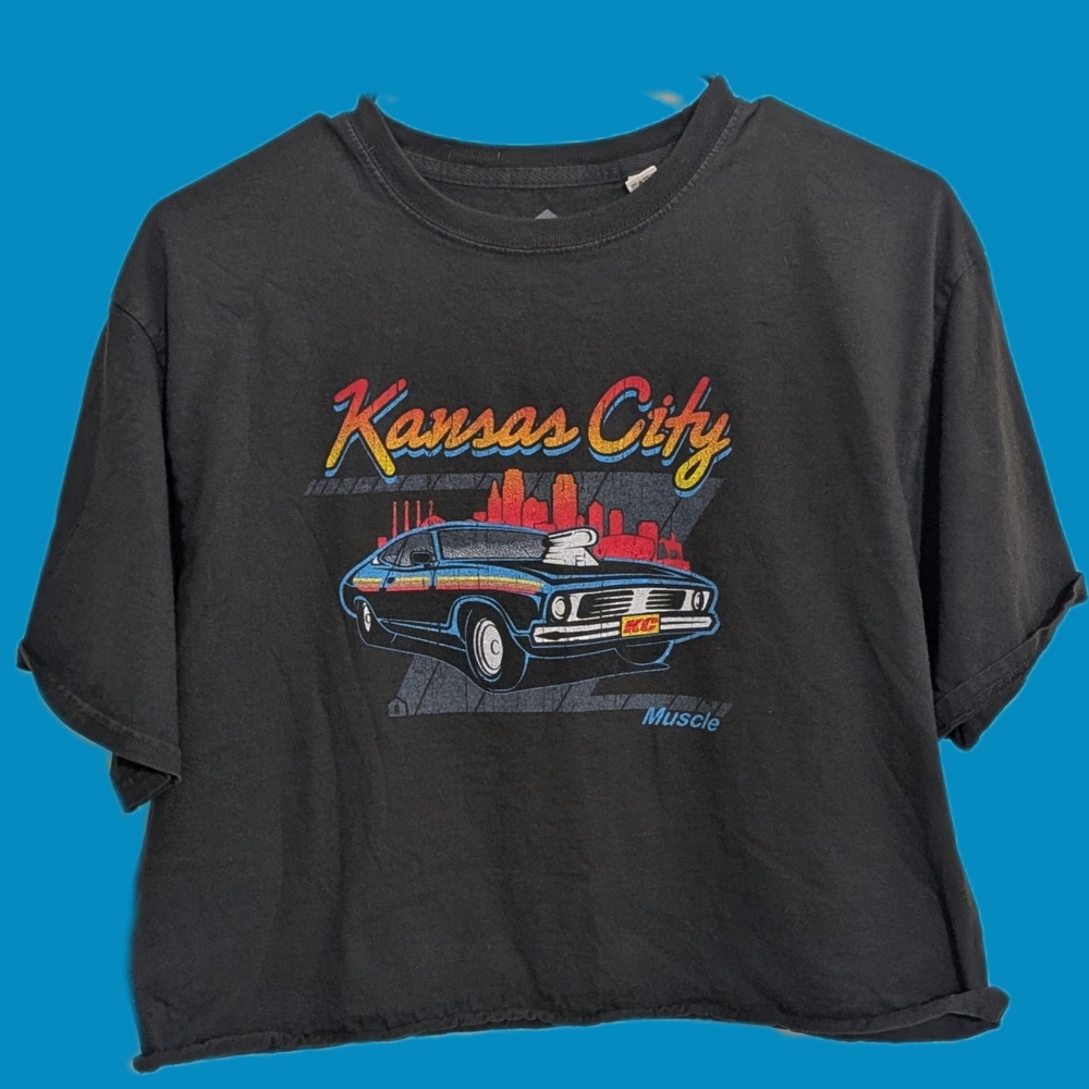 Kansas City Graphic Women's Muscle T-Shirt - Black